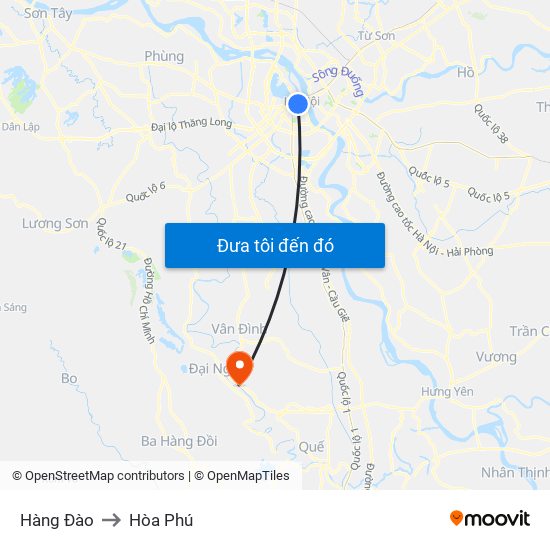 Hàng Đào to Hòa Phú map