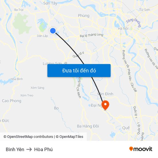 Bình Yên to Hòa Phú map