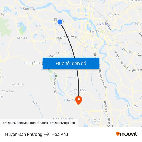 Huyện Đan Phượng to Hòa Phú map
