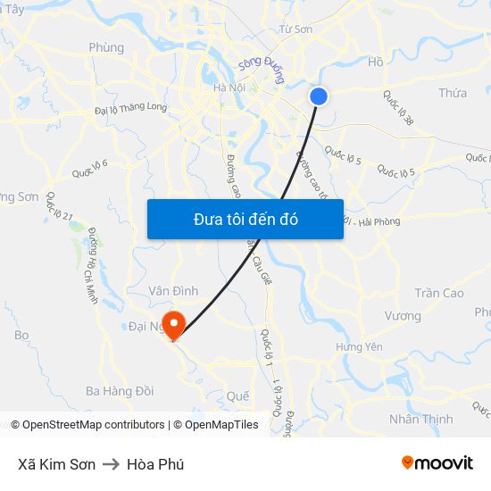 Xã Kim Sơn to Hòa Phú map