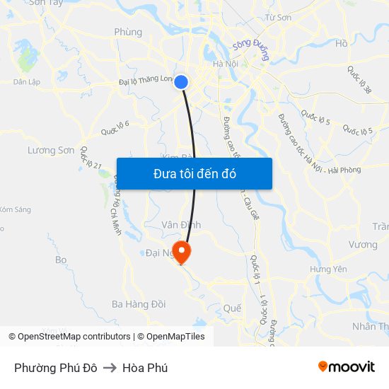 Phường Phú Đô to Hòa Phú map