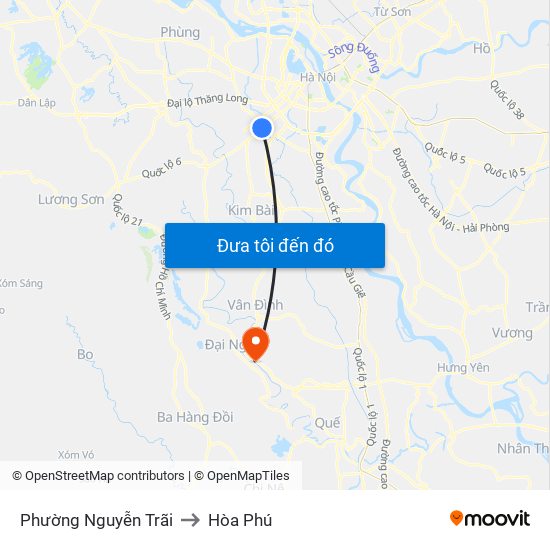 Phường Nguyễn Trãi to Hòa Phú map