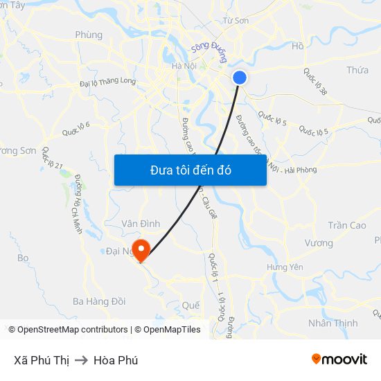 Xã Phú Thị to Hòa Phú map