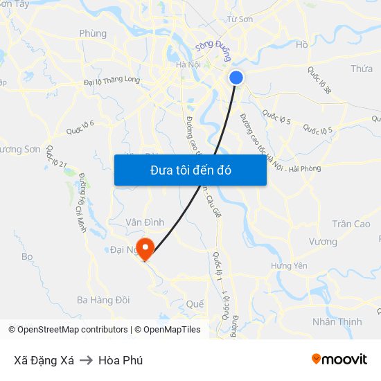 Xã Đặng Xá to Hòa Phú map