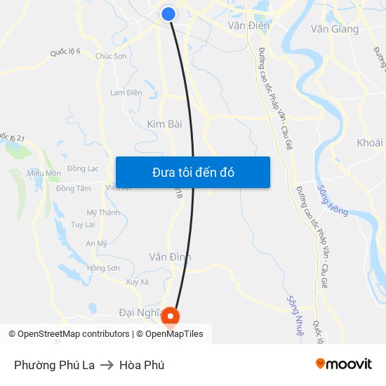 Phường Phú La to Hòa Phú map