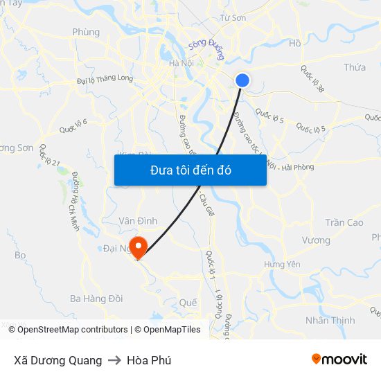 Xã Dương Quang to Hòa Phú map