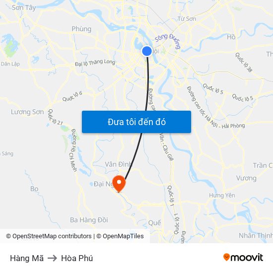 Hàng Mã to Hòa Phú map