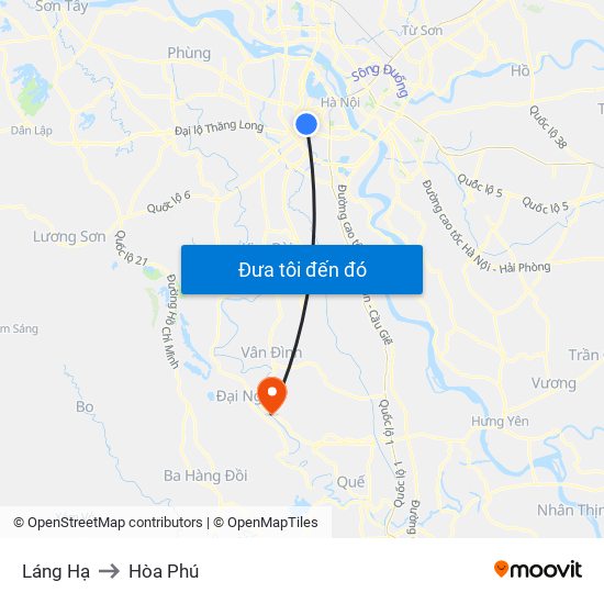 Láng Hạ to Hòa Phú map