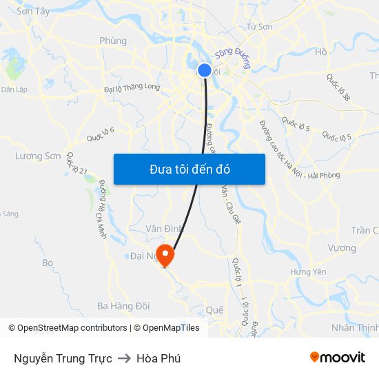 Nguyễn Trung Trực to Hòa Phú map