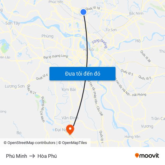 Phú Minh to Hòa Phú map