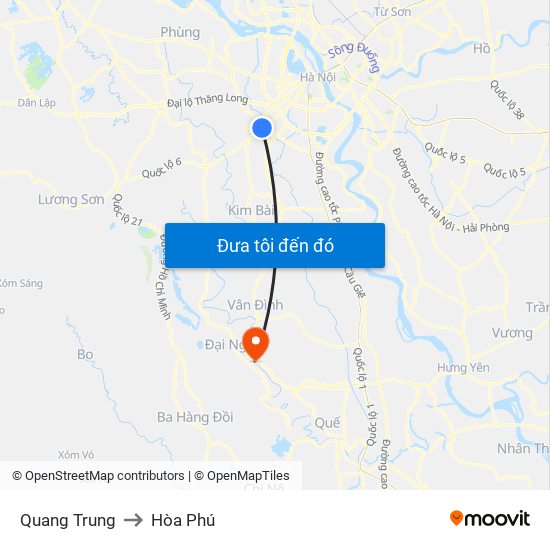 Quang Trung to Hòa Phú map