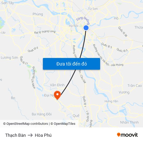 Thạch Bàn to Hòa Phú map