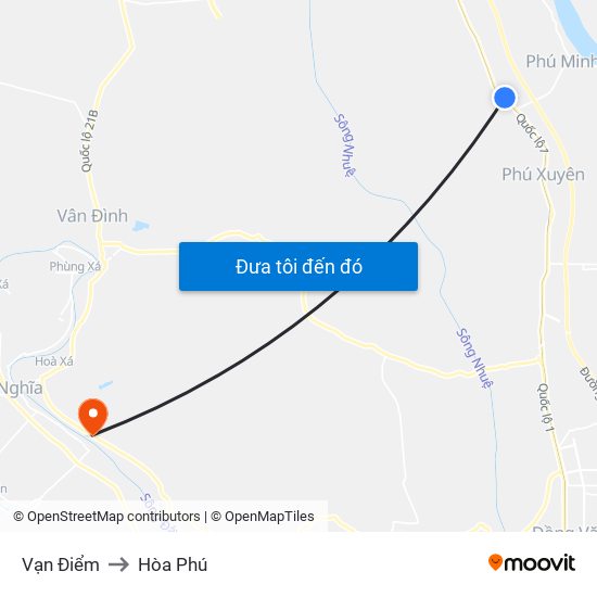 Vạn Điểm to Hòa Phú map