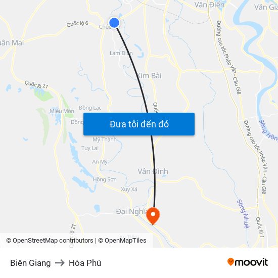 Biên Giang to Hòa Phú map