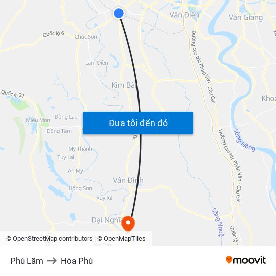 Phú Lãm to Hòa Phú map