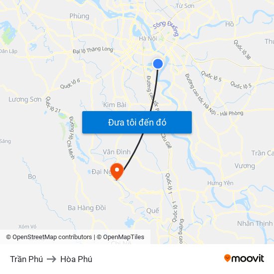 Trần Phú to Hòa Phú map