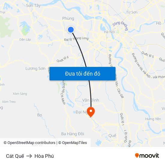 Cát Quế to Hòa Phú map