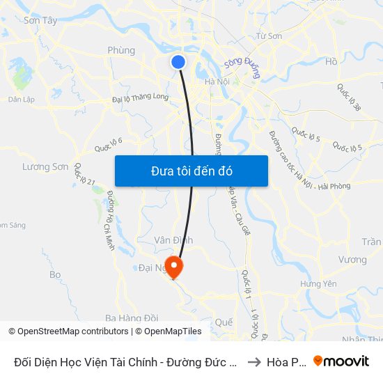 Đối Diện Học Viện Tài Chính - Đường Đức Thắng to Hòa Phú map