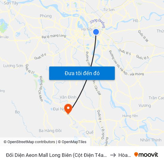 Đối Diện Aeon Mall Long Biên (Cột Điện T4a/2a-B Đường Cổ Linh) to Hòa Phú map