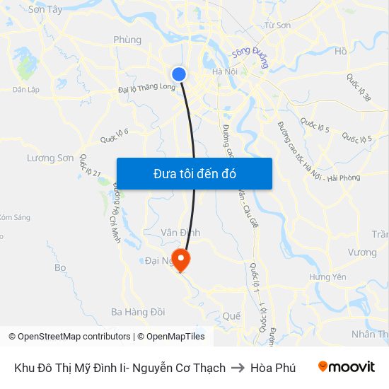 Khu Đô Thị Mỹ Đình Ii- Nguyễn Cơ Thạch to Hòa Phú map