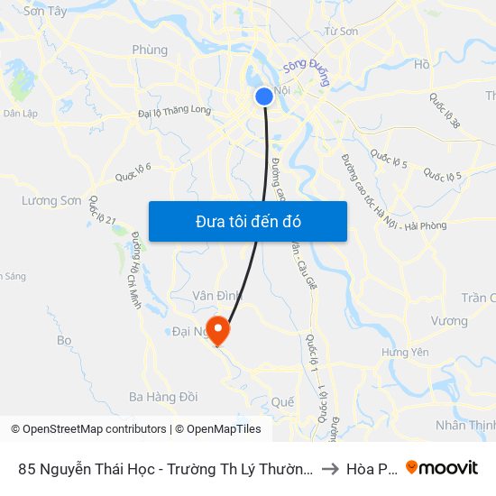 85 Nguyễn Thái Học - Trường Th Lý Thường Kiệt to Hòa Phú map