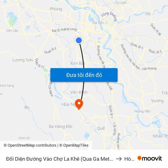 Đối Diện Đường Vào Chợ La Khê (Qua Ga Metro La Khê) - 405 Quang Trung (Hà Đông) to Hòa Phú map