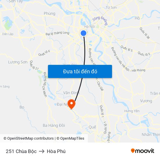 251 Chùa Bộc to Hòa Phú map