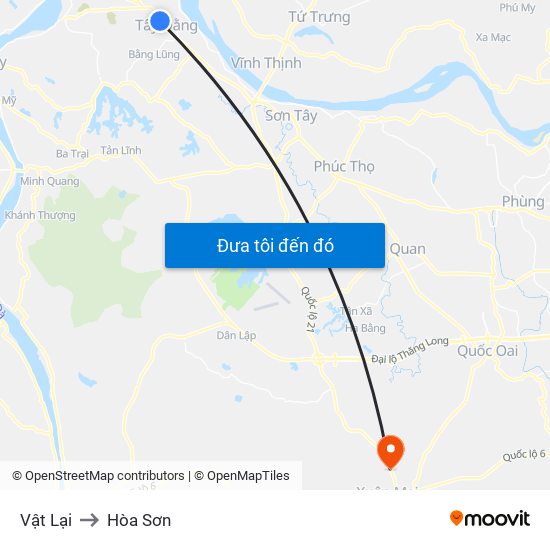 Vật Lại to Hòa Sơn map