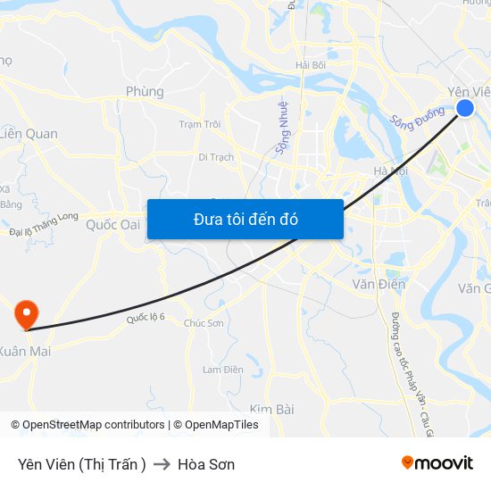 Yên Viên (Thị Trấn ) to Hòa Sơn map