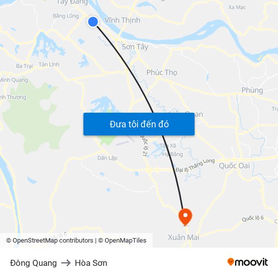 Đông Quang to Hòa Sơn map