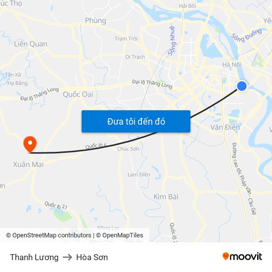 Thanh Lương to Hòa Sơn map