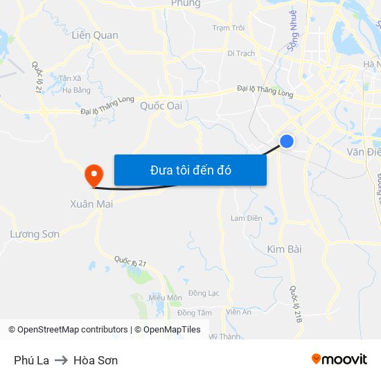 Phú La to Hòa Sơn map