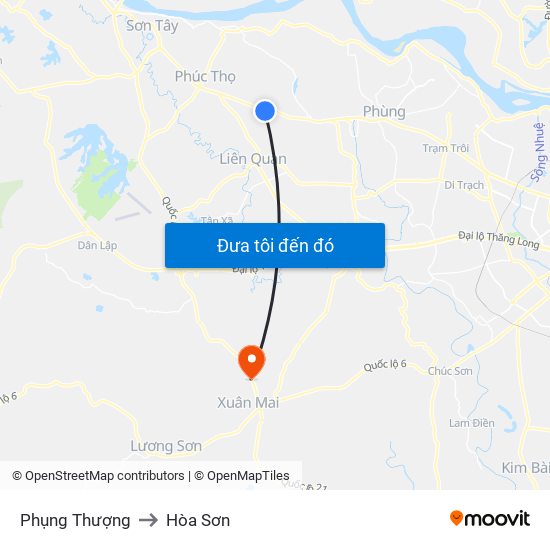 Phụng Thượng to Hòa Sơn map