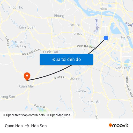 Quan Hoa to Hòa Sơn map
