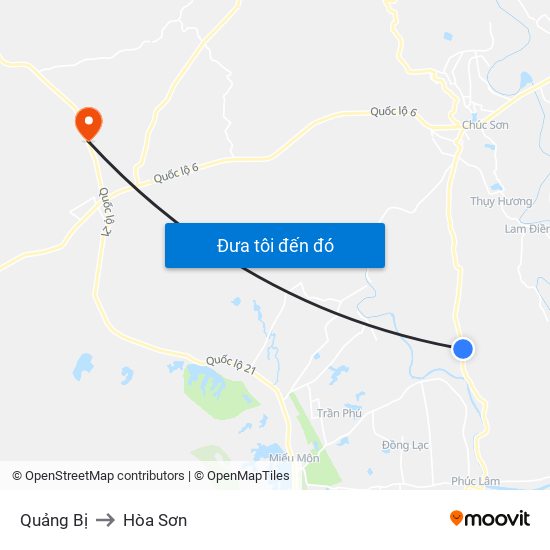 Quảng Bị to Hòa Sơn map