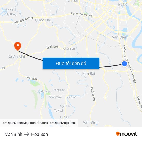Văn Bình to Hòa Sơn map