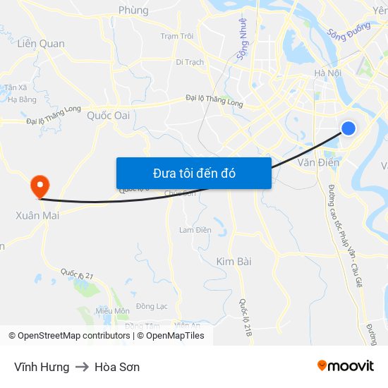 Vĩnh Hưng to Hòa Sơn map