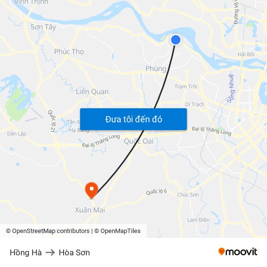 Hồng Hà to Hòa Sơn map