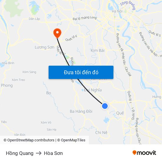 Hồng Quang to Hòa Sơn map