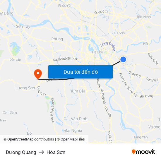 Dương Quang to Hòa Sơn map