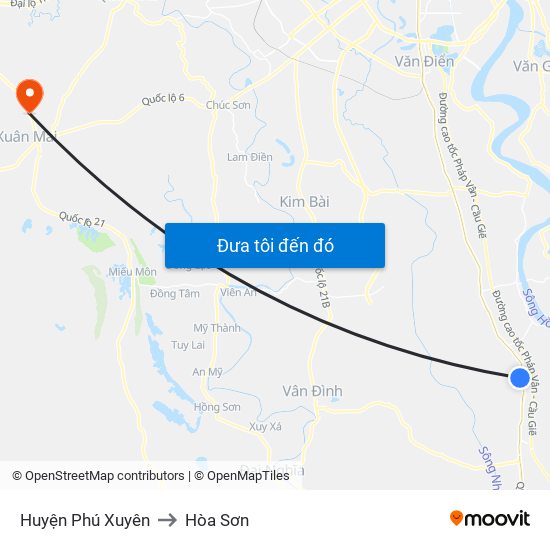 Huyện Phú Xuyên to Hòa Sơn map
