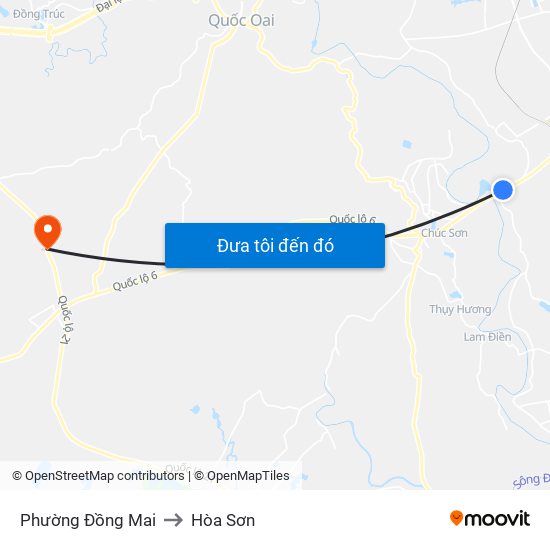 Phường Đồng Mai to Hòa Sơn map