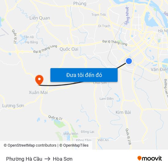 Phường Hà Cầu to Hòa Sơn map
