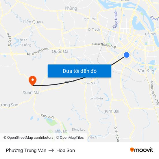 Phường Trung Văn to Hòa Sơn map