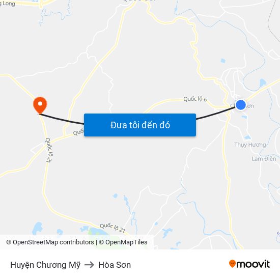 Huyện Chương Mỹ to Hòa Sơn map