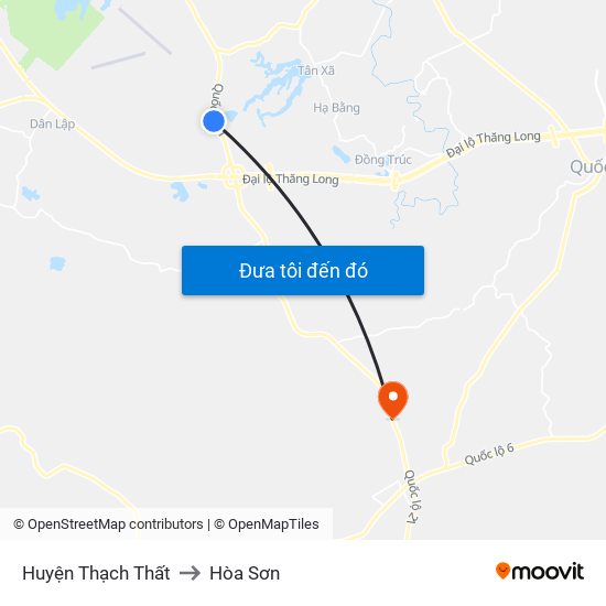 Huyện Thạch Thất to Hòa Sơn map