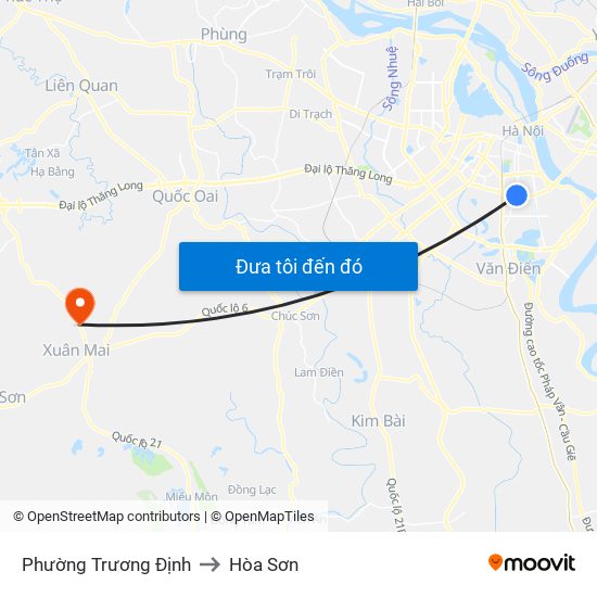 Phường Trương Định to Hòa Sơn map