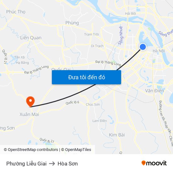 Phường Liễu Giai to Hòa Sơn map