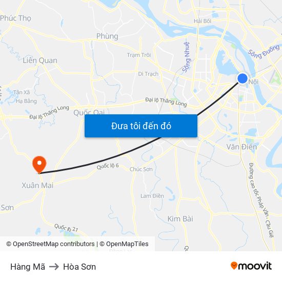 Hàng Mã to Hòa Sơn map