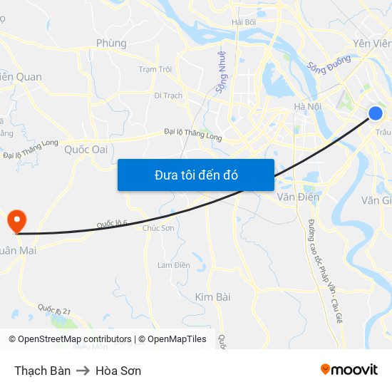 Thạch Bàn to Hòa Sơn map